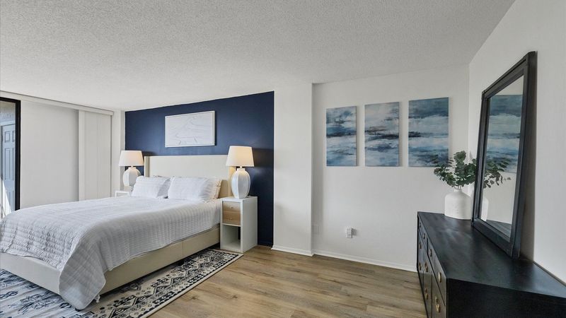 Primary bedroom with king bed