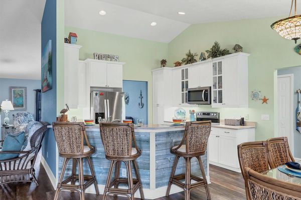 Breakfast bar seating for three