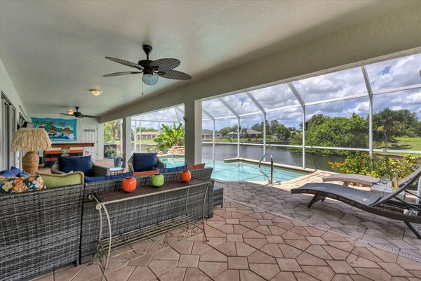 Large covered lanai overlooking infinity pool