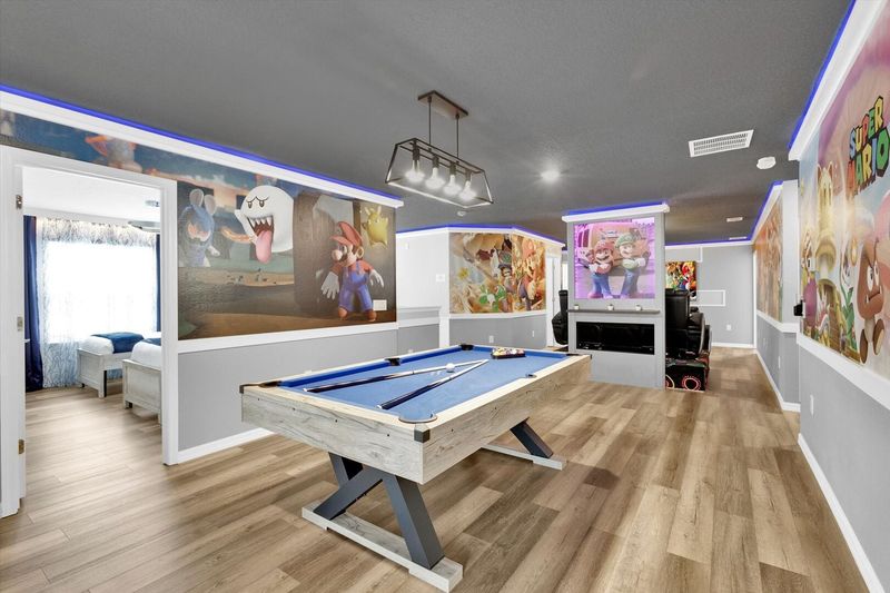 Theater Room Loft - Super Mario, Upstairs, Pool Table