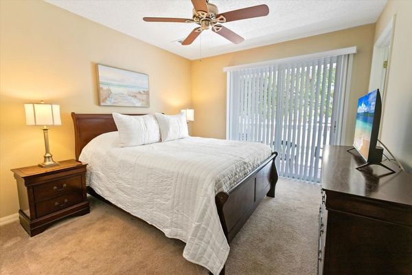 Master Queen Bedroom 1 Upstairs
Attached Bathroom
Balcony Off The Bedroom
32" Smart TV