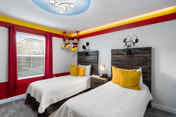 Two Twins Bedroom 2 Upstairs Mickey Theme