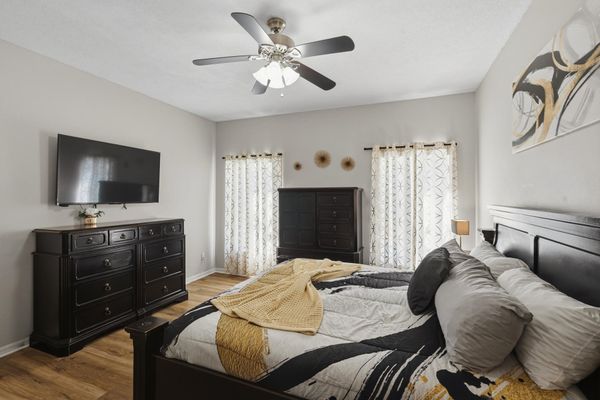 Master King Bedroom 1 55" Roku TV (angle)