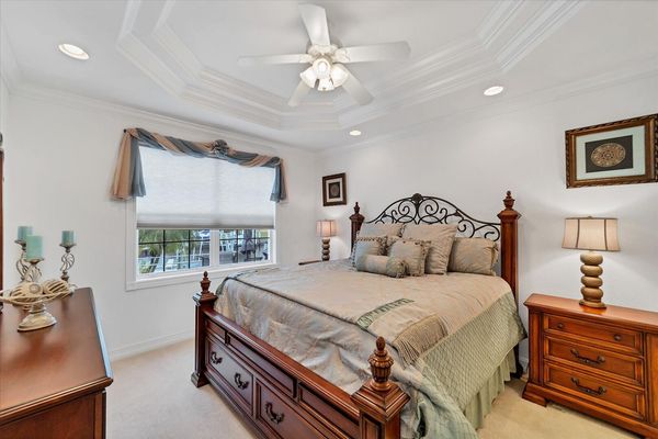 Primary edroom with king bed and ensuite (step stool provided for bed)