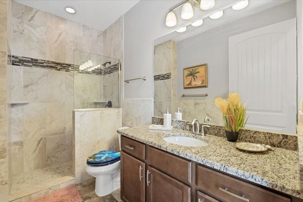 Guest bathroom with walk-in shower