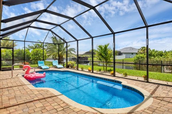 Sparkling pool overlooking the canal