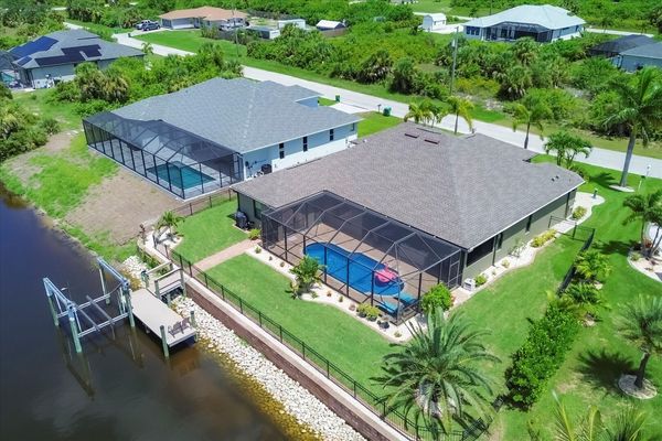 Beautiful South Gulf Cove waterfront home with private pool (Boat lift not available)