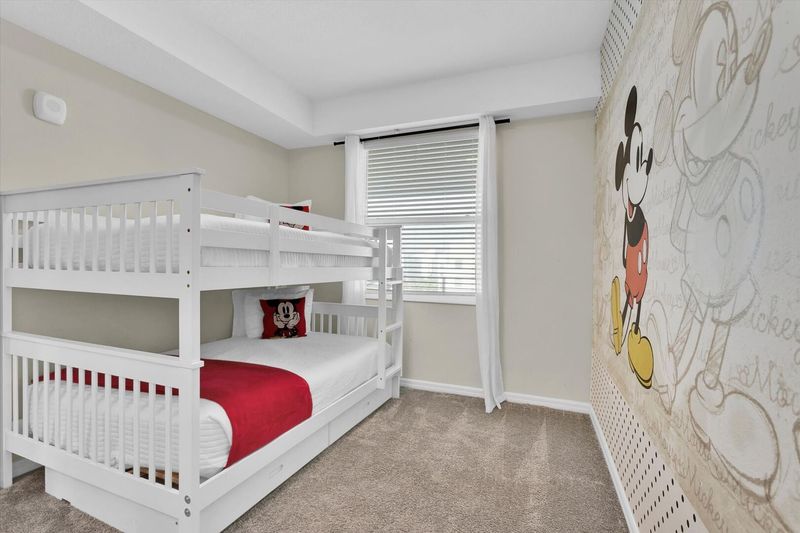 Double/Double Bunk + Twin Trundle Bedroom 2
Mickey Theme
NO TV