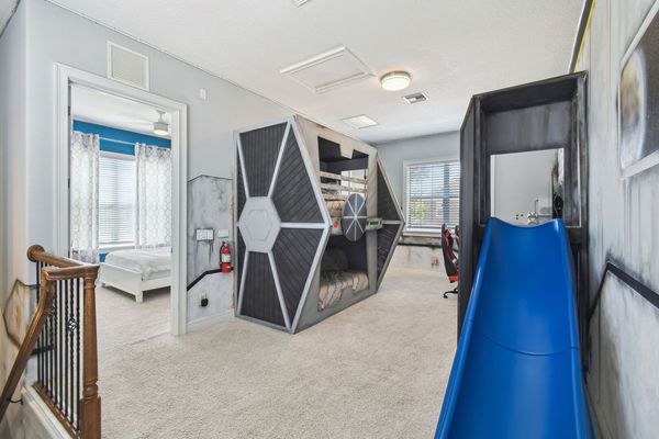 This custom built galaxy space themed bedroom is perfect for children of all ages