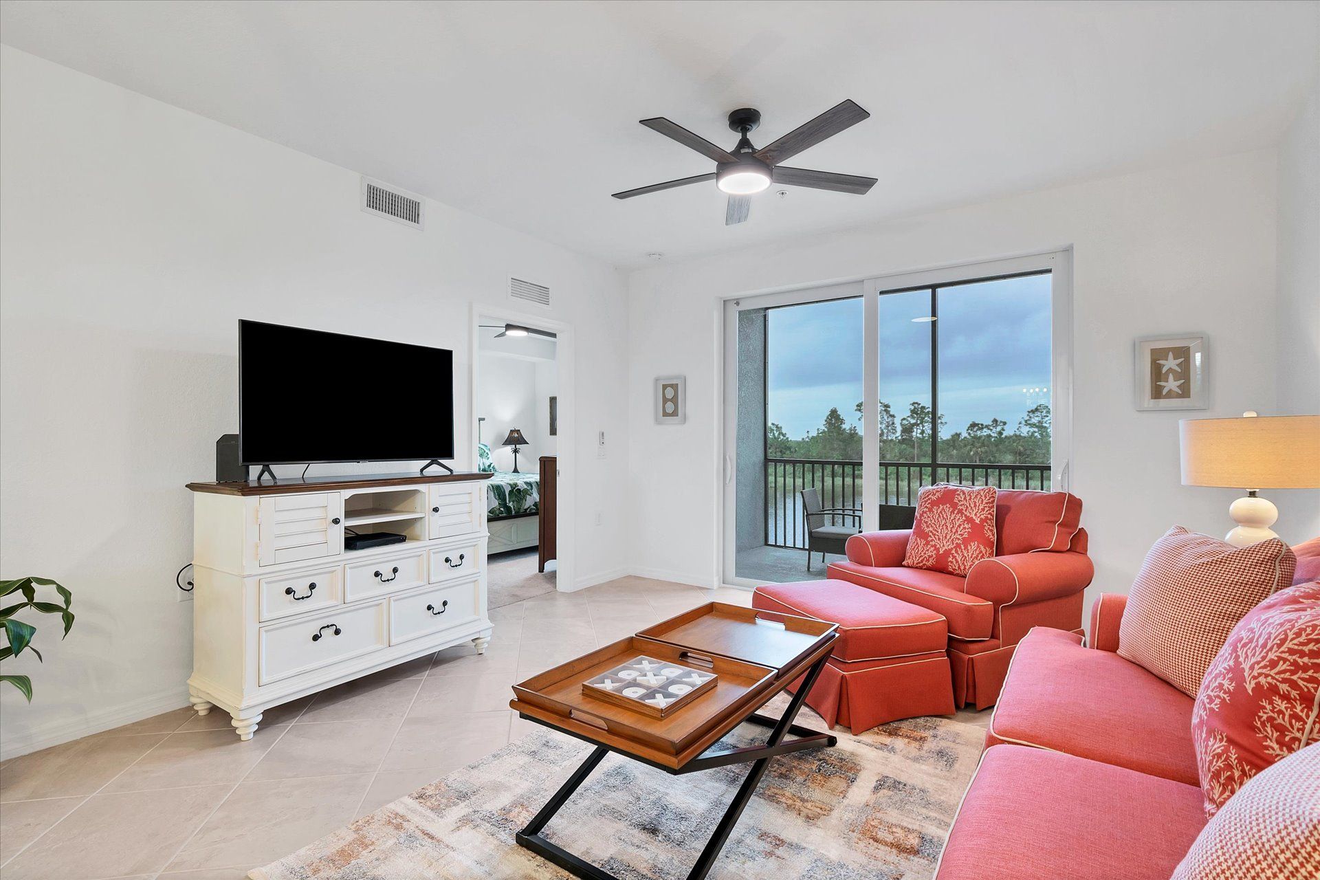 Living Room Is Very Comfy with 50" Smart TV