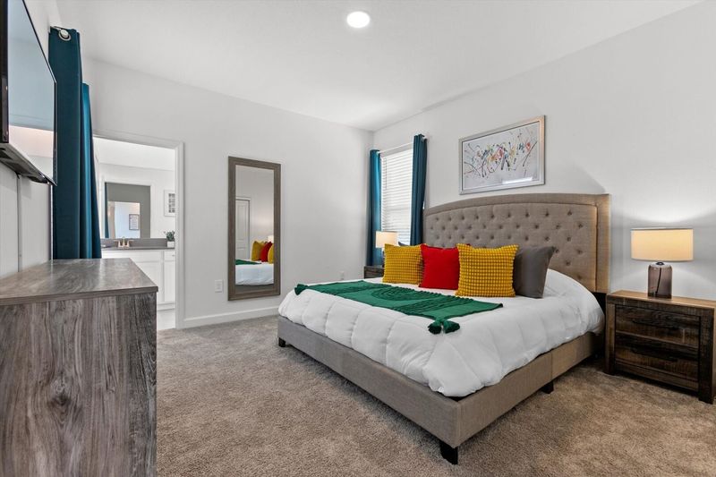 Master King Bedroom 1, Downstairs
Attached Bathroom
43" Smart TV