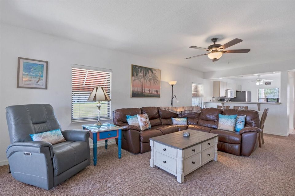 Living room is comfortable and spacious