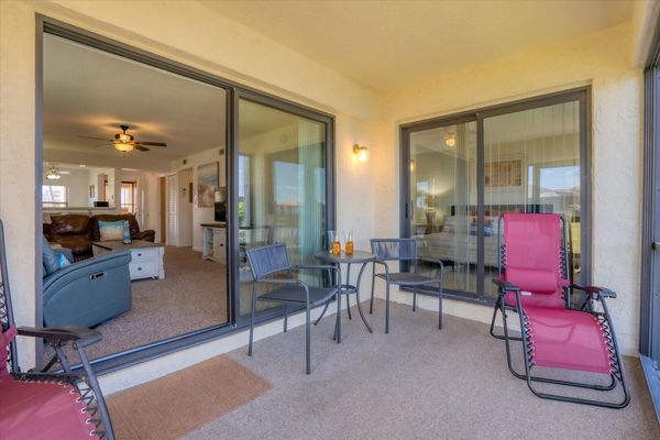 Patio with a water view
