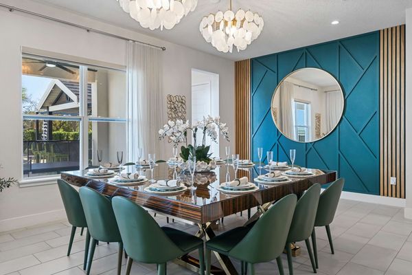 Dine in style at the formal dining table, which comfortably seats 10 guests for any occasion