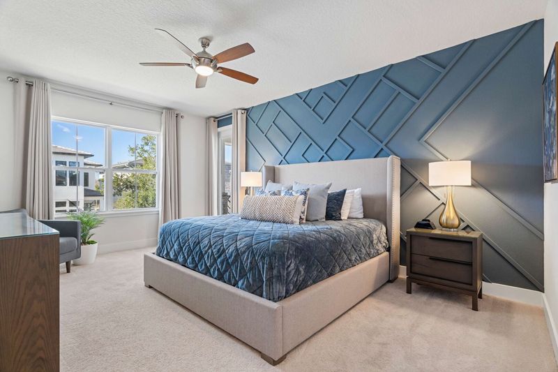 Retreat to the serene master bedroom, a spacious haven complete with luxurious furnishings and a tranquil ambiance