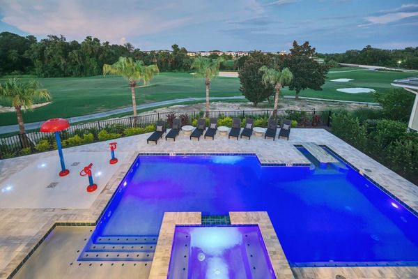 Overlook onto your own private pool and spa