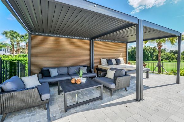 The lanai area provides exceptional privacy, with nature all around creating a tranquil setting for relaxation by the pool