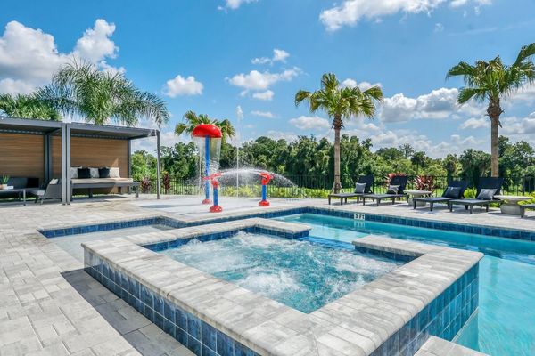 Relax in the luxurious spillover spa, perfect for unwinding after a busy day