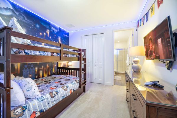 The kids will love this creatively decorated bedroom to spark their imagination and provide a fun-filled retreat