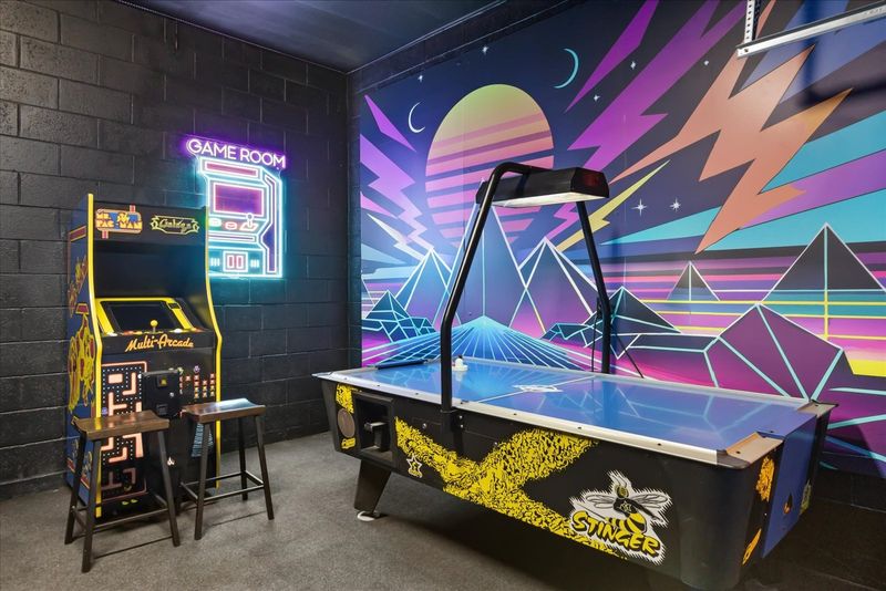 This games room will have enough space for the entire family to enjoy some friendly competition