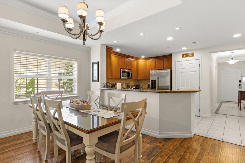 Dine in style at the dining table, which comfortably seats 6 guests for any occasion