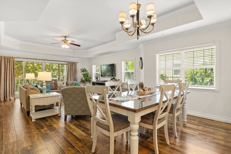 Dine in style at the dining table, which comfortably seats 6 guests for any occasion