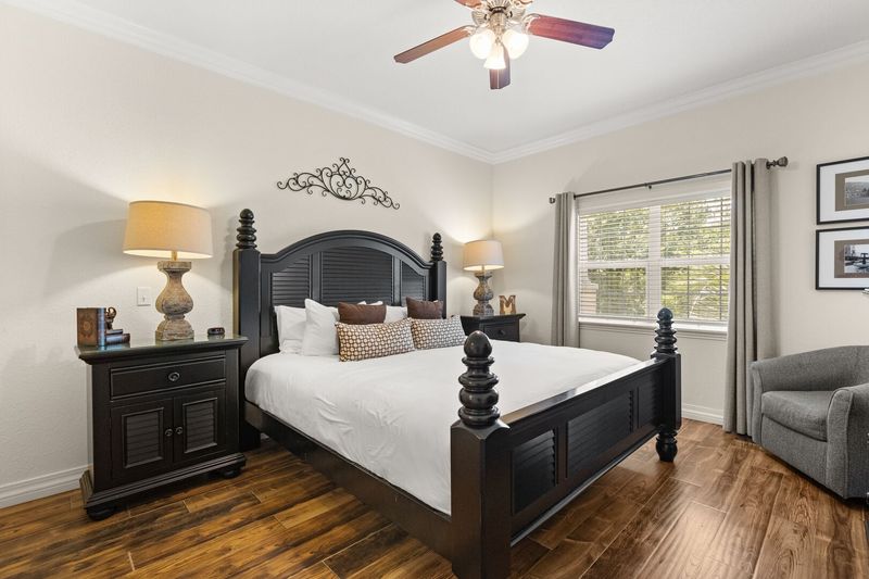 Rest easy after a long day in this plush King bed, offering the ultimate in comfort and relaxation