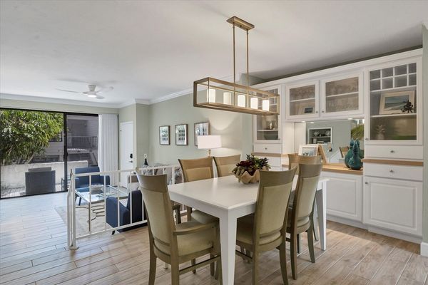 Dining area overlooking living room. Dining table seats 6
