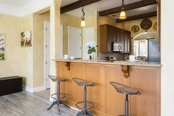 Enjoy casual meals at the breakfast bar or entertain guests in the adjoining dining space