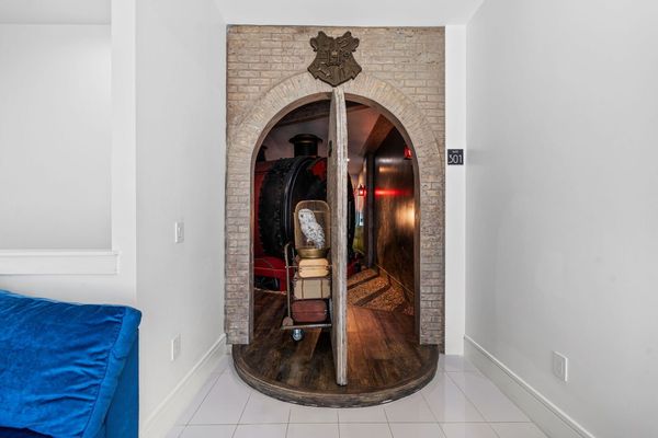 Door Rotates to Reveal Train Station