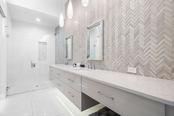 Bathroom 2 with Double Vanity and Walk in Shower