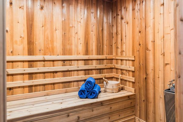 Sit and enjoy your own private sauna room
