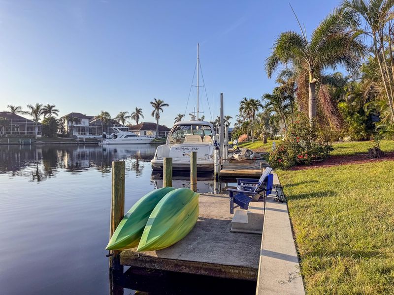 Boat dock and kayaks. Boat dock is 14' x 7' (Boat lift not available)
