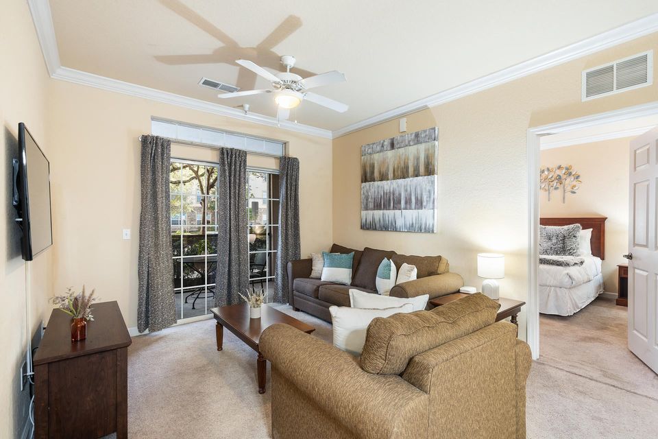 Living Room Has a Sleeper Sofa