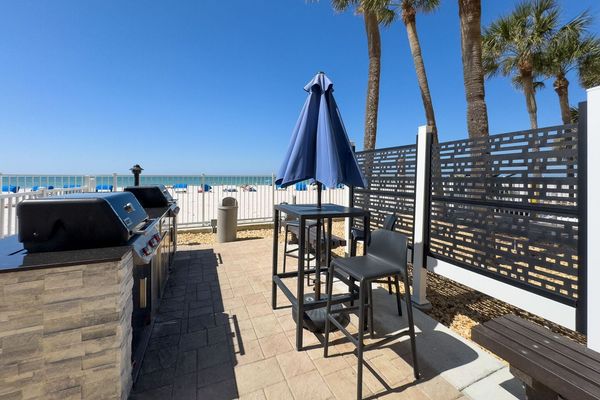 Outdoor shared grill area