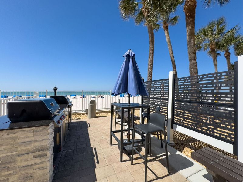 Outdoor shared grill area