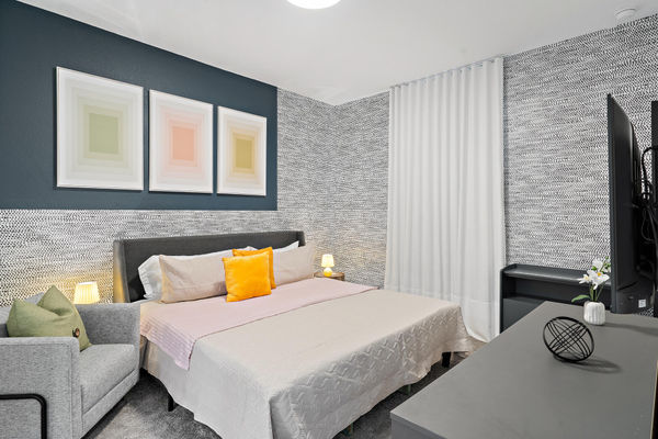 King Bedroom 2 Downstairs Shared Bathroom