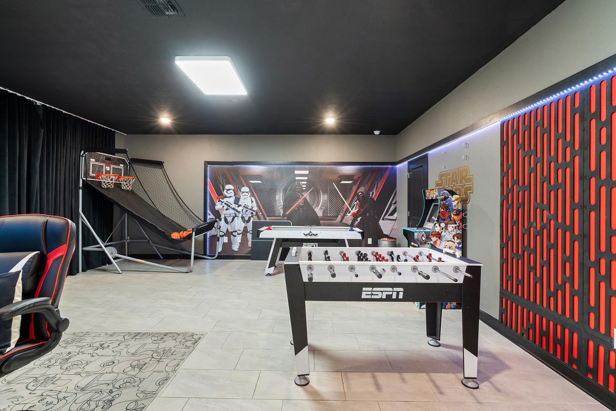 Game Room Foosball Air Hockey Basketball Hoops