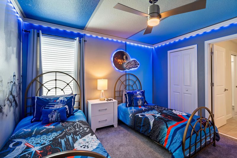 Two Twins Bedroom 3 Upstairs Shared Bathroom Star Wars Theme