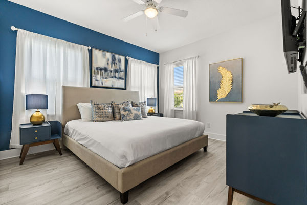 Unwind in luxury with this sumptuous King bed, designed to provide unparalleled comfort and a restful night's sleep