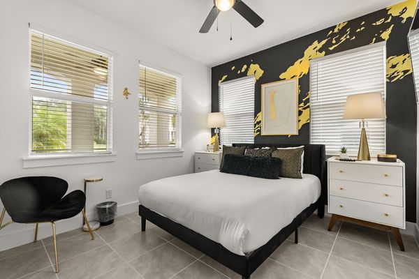 Rest easy after a long day in this plush King bed, offering the ultimate in comfort and relaxation