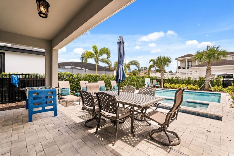 Dine al fresco under the covered lanai