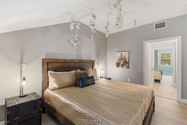 Rest easy after a long day in this plush King bed, offering the ultimate in comfort and relaxation