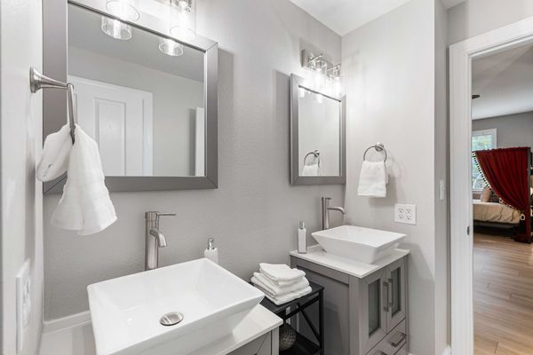 Simple bathroom with updated fixtures.