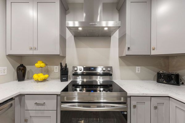 Cook meals in this modern kitchen area