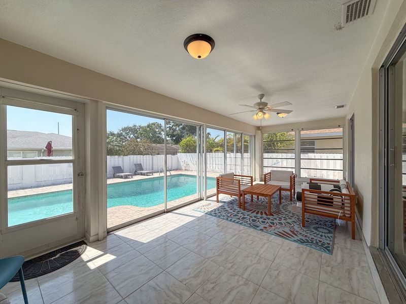 Indoor/Outdoor patio from Primary Bedroom