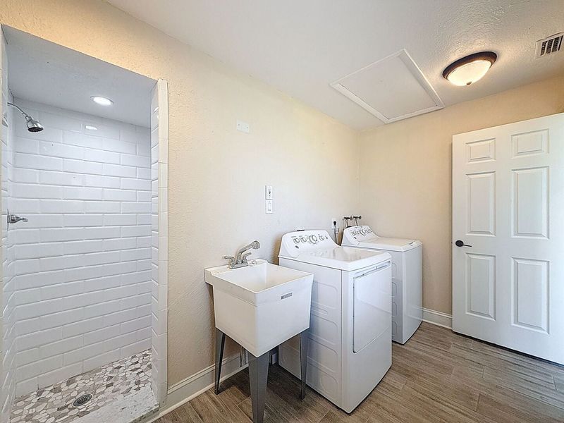 Laundry Room - Half bathroom features only a shower
