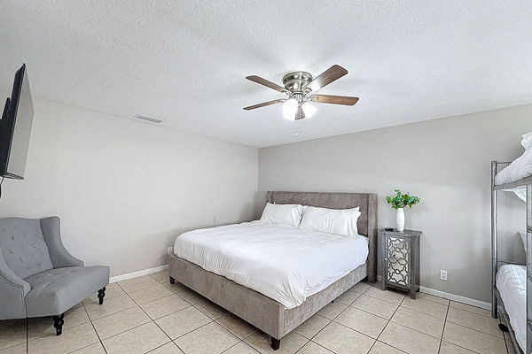 Primary Bedroom - King Bed and Twin/Twin Bunk Bed