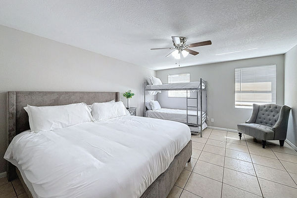 Primary Bedroom - King Bed and Twin/Twin Bunk Bed