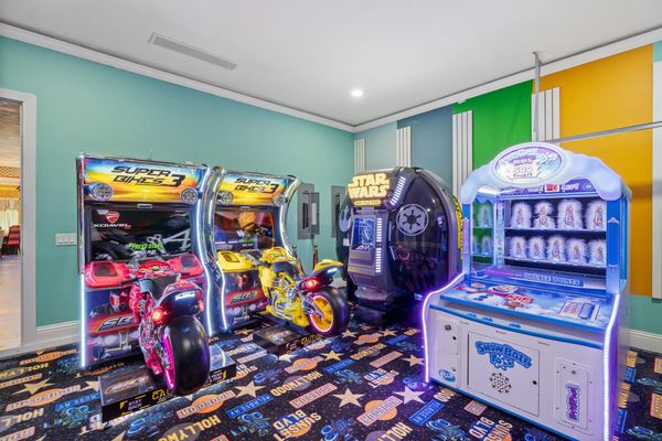Game Room (Angle) Downstairs 2 Super Bikes 3 Arcades Star Wars Battle Pod Snow Ball Toss